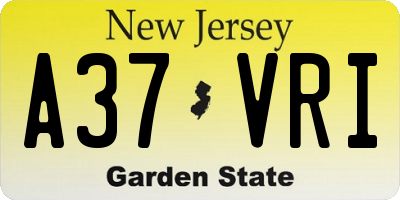 NJ license plate A37VRI