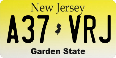 NJ license plate A37VRJ