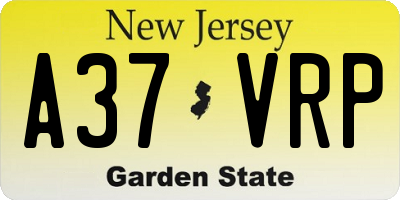NJ license plate A37VRP