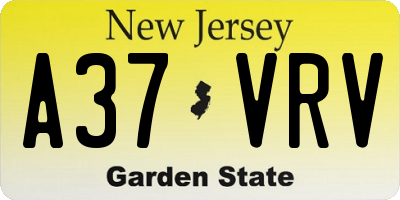 NJ license plate A37VRV