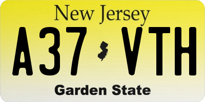 NJ license plate A37VTH