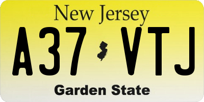 NJ license plate A37VTJ