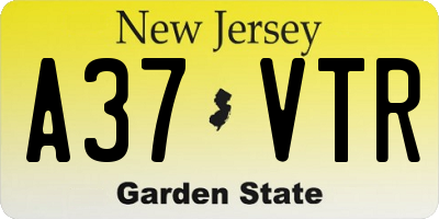 NJ license plate A37VTR