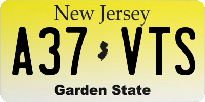 NJ license plate A37VTS