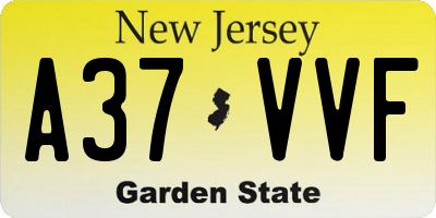NJ license plate A37VVF