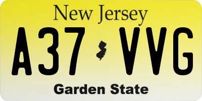 NJ license plate A37VVG