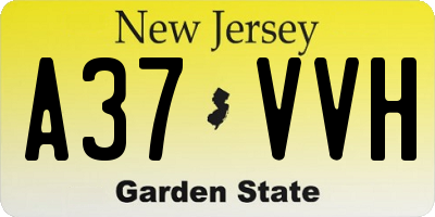 NJ license plate A37VVH