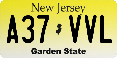 NJ license plate A37VVL
