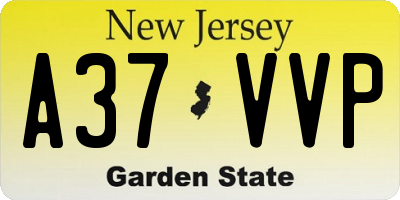 NJ license plate A37VVP