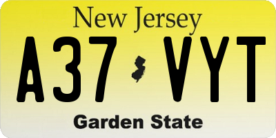 NJ license plate A37VYT