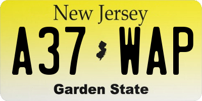 NJ license plate A37WAP
