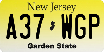 NJ license plate A37WGP