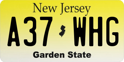 NJ license plate A37WHG