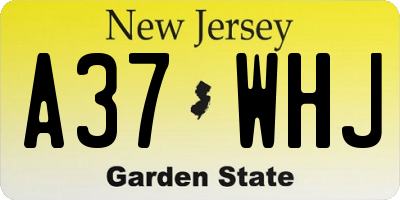 NJ license plate A37WHJ