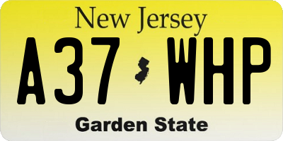 NJ license plate A37WHP