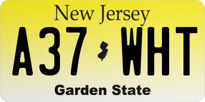 NJ license plate A37WHT