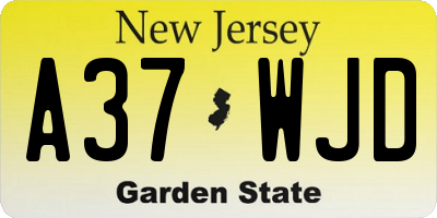 NJ license plate A37WJD