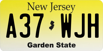 NJ license plate A37WJH
