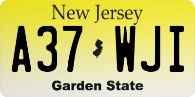 NJ license plate A37WJI