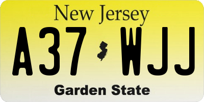 NJ license plate A37WJJ