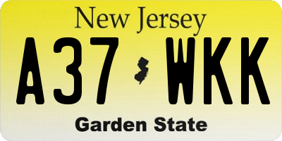 NJ license plate A37WKK