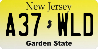 NJ license plate A37WLD