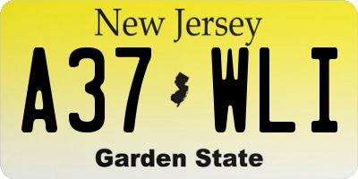 NJ license plate A37WLI