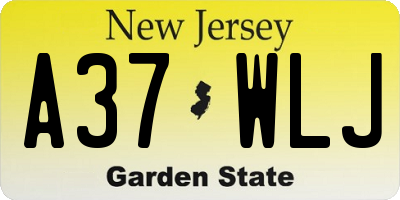 NJ license plate A37WLJ