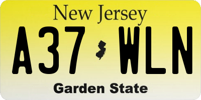 NJ license plate A37WLN