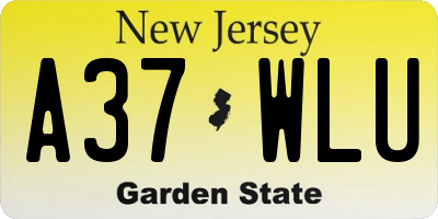 NJ license plate A37WLU