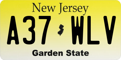 NJ license plate A37WLV