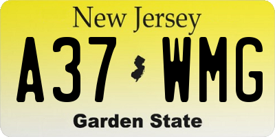 NJ license plate A37WMG
