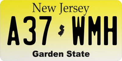 NJ license plate A37WMH