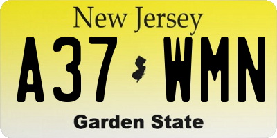 NJ license plate A37WMN