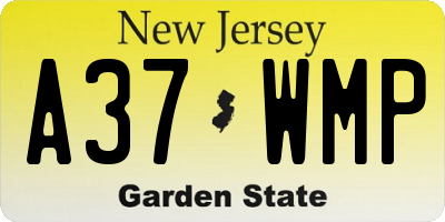 NJ license plate A37WMP