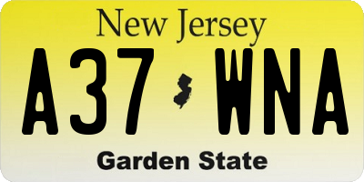 NJ license plate A37WNA