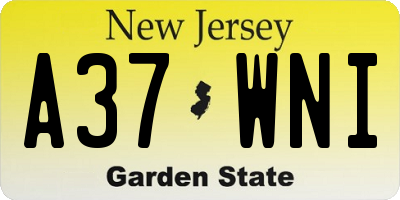 NJ license plate A37WNI