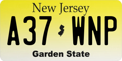 NJ license plate A37WNP