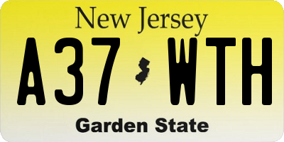 NJ license plate A37WTH