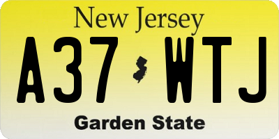 NJ license plate A37WTJ