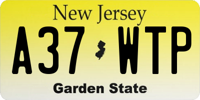 NJ license plate A37WTP