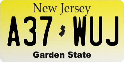 NJ license plate A37WUJ