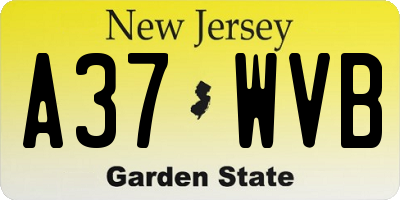 NJ license plate A37WVB
