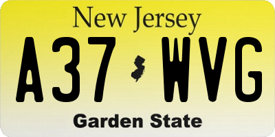 NJ license plate A37WVG