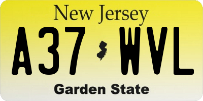 NJ license plate A37WVL