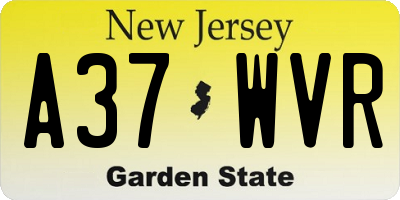 NJ license plate A37WVR