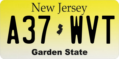 NJ license plate A37WVT