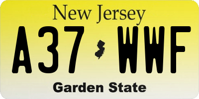 NJ license plate A37WWF