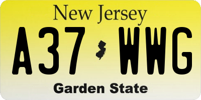 NJ license plate A37WWG