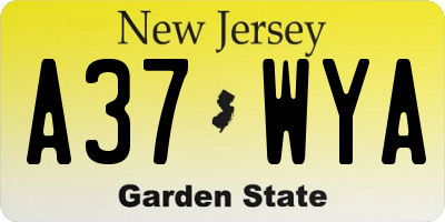 NJ license plate A37WYA